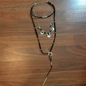 3/$10 Black & Silver Layered Necklace Set